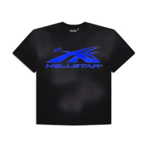 Black and Blue Hellstar Sports Core Gel Logo T-shirt